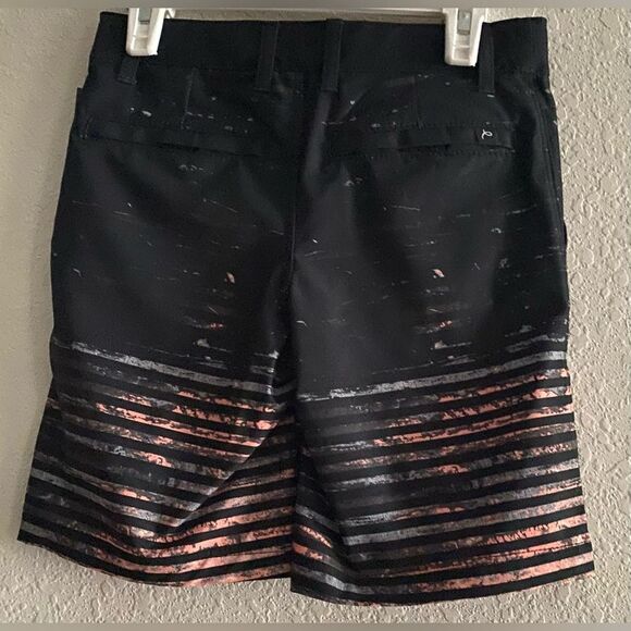 NWT Art Class Boy Black With Orange Stripes Swim Active Hybrid Shorts Size 6 - Picture 5 of 6